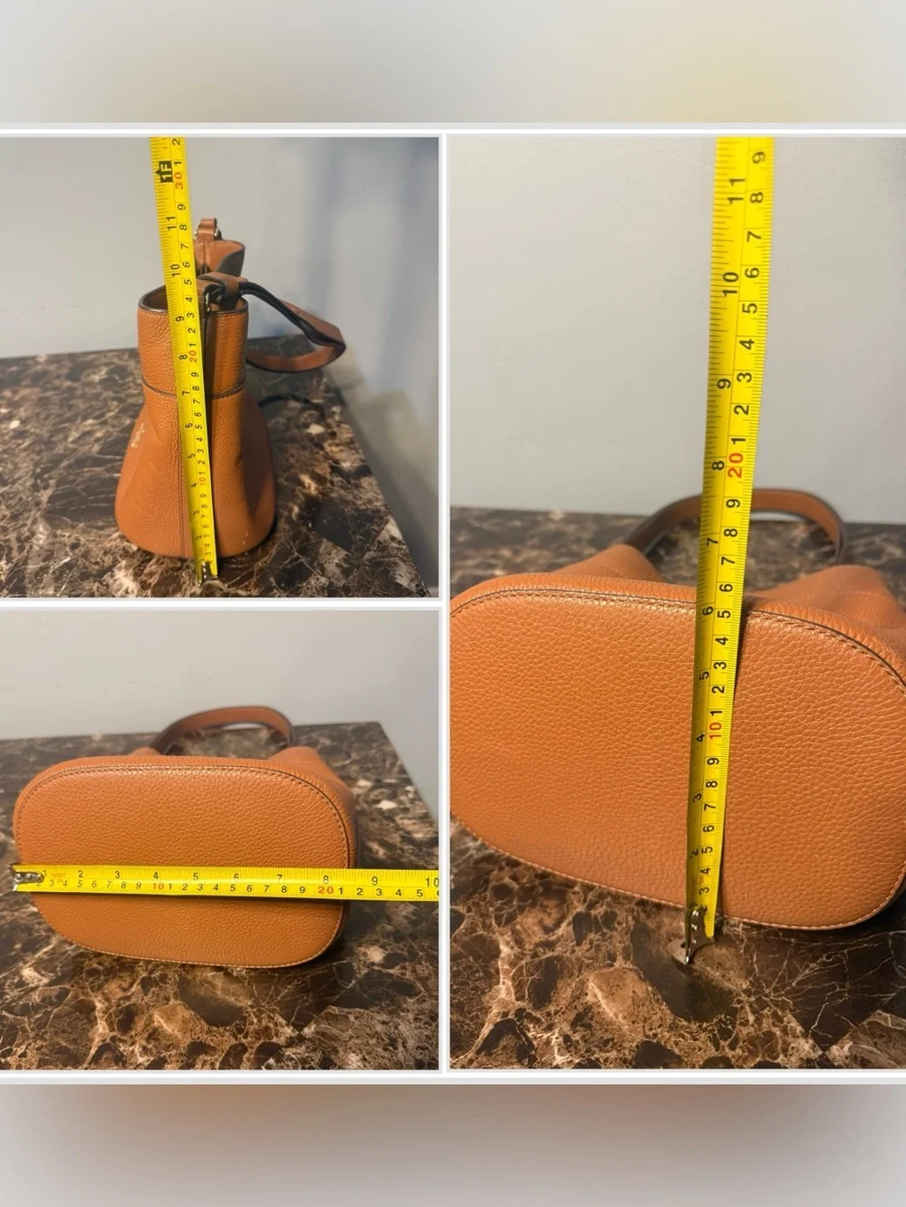Kate Spade Leila Small Bucket Bag Pebbled Leather Warm Gingerbread
